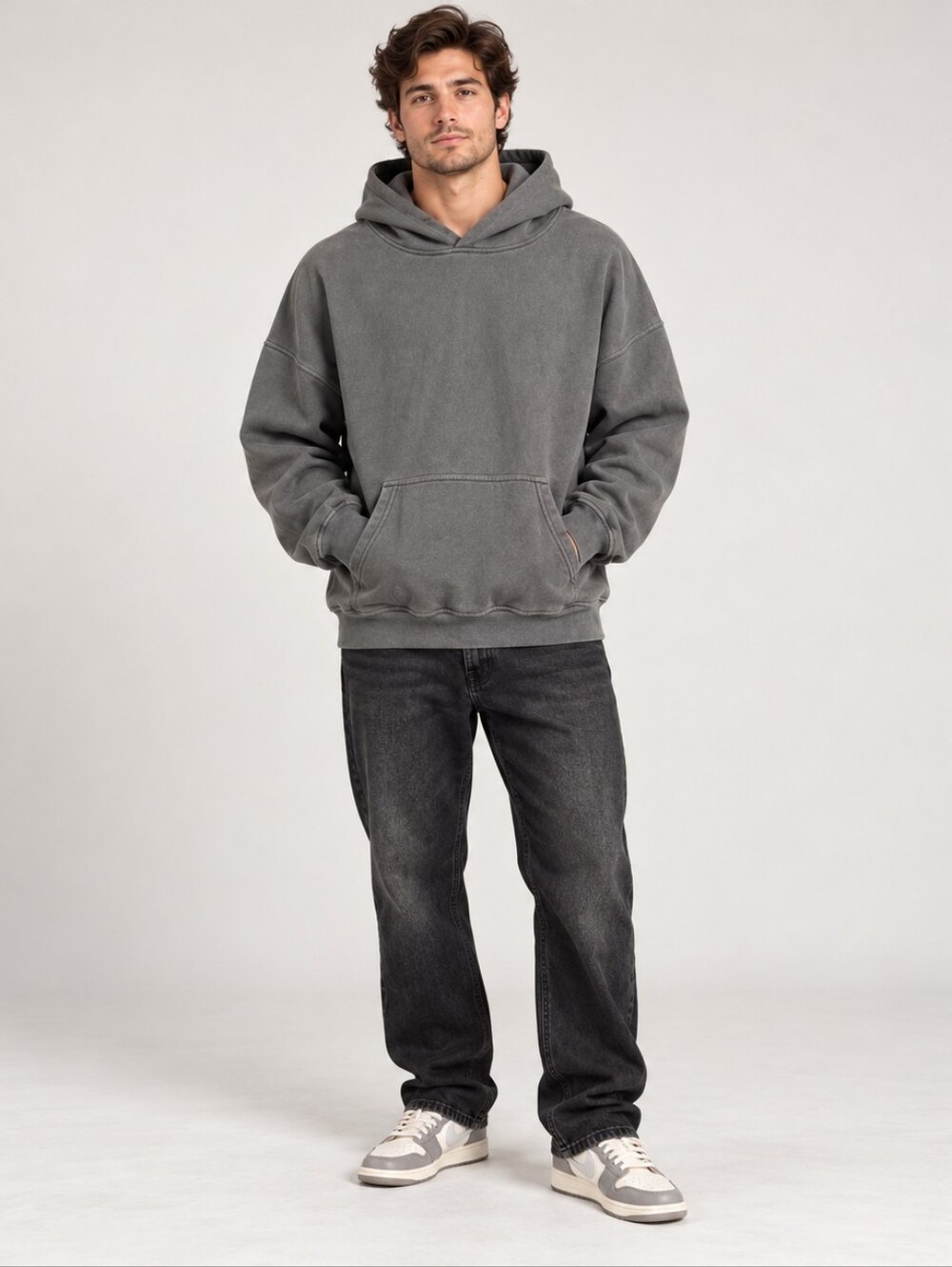 Originals Brooklyn Cloth Boxy Hoodie Charcoal Gray Men’s Large (Or Women) A392